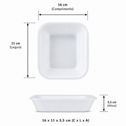 Bandeja de Isopor Funda B52F com 10 unid. Branca Bandeja de Isopor Funda B52F com 10 unid. Branca