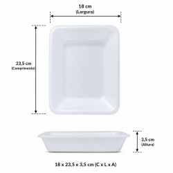 Bandeja de Isopor Funda B3F/CFL003 com 10 unid. Branca Bandeja de Isopor Funda B3F/CFL003 com 10 unid. Branca