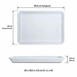 Bandeja de Isopor B16/CR05 com 10 unid. Branca Bandeja de Isopor B16/CR05 com 10 unid. Branca