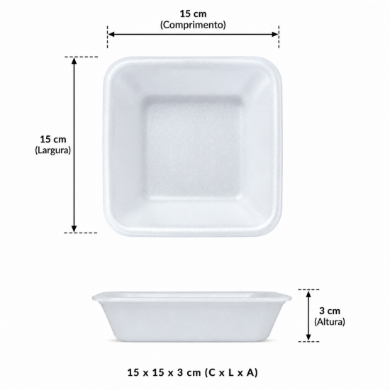 Bandeja de Isopor Funda B1F/BF01 com 10 unid. Branca
