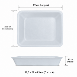 Bandeja de Isopor B20F/M70 com 10 unid. Branca
