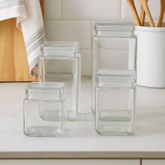Pote de Vidro Quadrado 2160ml Style Le Bianco