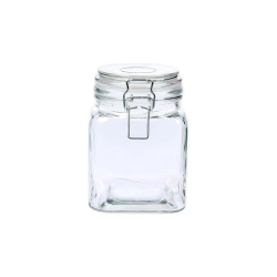 Pote de Vidro com Trava Quadrado 910ml Sofistic Le Bianco
