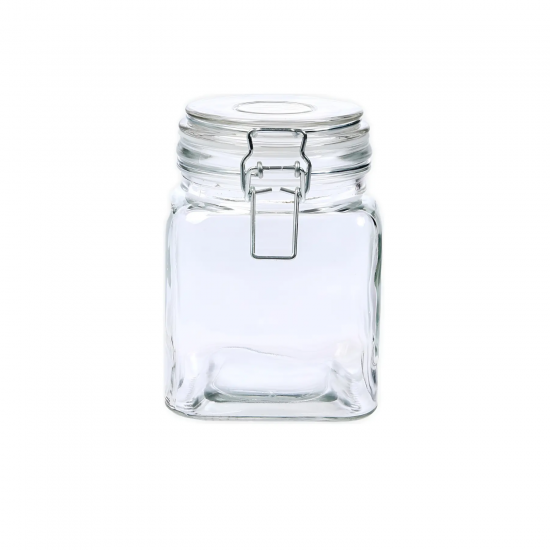 Pote de Vidro com Trava Quadrado 1100ml Sofistic Le Bianco Pote de Vidro com Trava Quadrado 1100ml Sofistic Le Bianco
