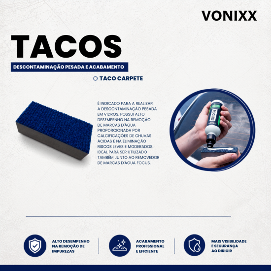 Taco para Descontaminação Pesada tipo Carpete com 1un. Vonixx Taco para Descontaminação Pesada tipo Carpete com 1un. Vonixx