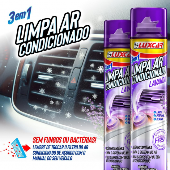 Limpa Ar Condicionado Aerossol Luxcar 400mL Lavanda Limpa Ar Condicionado Aerossol Luxcar 400mL Lavanda