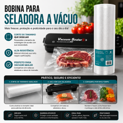 Bobina de Saco para Seladora à Vácuo 25cm x 5m
