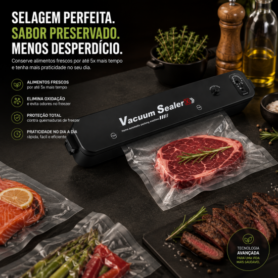 Seladora a Vácuo Elétrica Vacuum Sealer Seladora a Vácuo Elétrica Vacuum Sealer