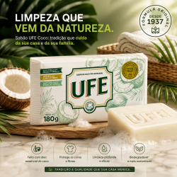Sabão em Barra UFE Coco 180g Sabão em Barra UFE Coco 180g