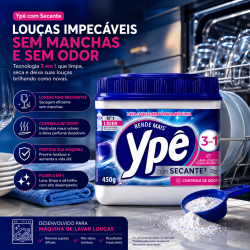 Detergente Máquina de Lavar Louça Pó Ypê com Secante 450g Detergente Máquina de Lavar Louça Pó Ypê com Secante 450g