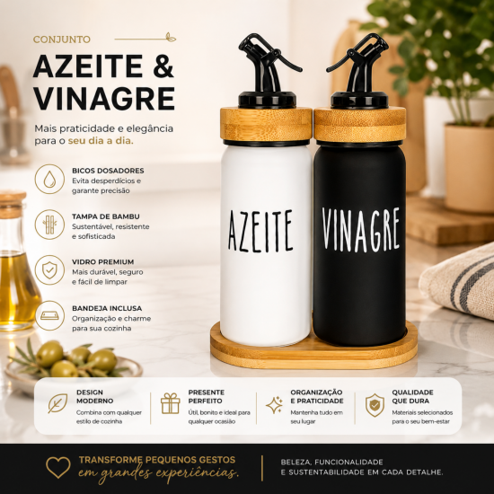 Galheteiro de Vidro com Suporte 3 peças Doha Hauskraft Galheteiro de Vidro com Suporte 3 peças Doha Hauskraft