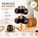 Jogo de Xícaras Oasis Hauskraft Preto com Suporte + 6 Xícaras Jogo de Xícaras Oasis Hauskraft Preto com Suporte + 6 Xícaras