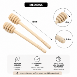 Colher de Madeira para Mel com 2 unidades Western Colher de Madeira para Mel com 2 unidades Western