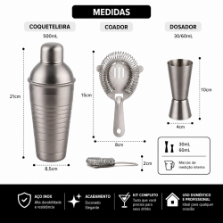 Kit Caipirinha com 3 peças Hauskraft Fosco