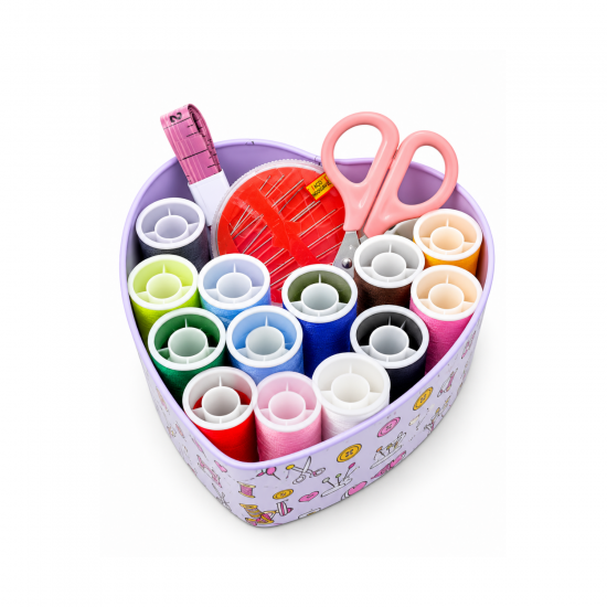 Kit Costura com 26 peças Coração Western Kit Costura com 26 peças Coração Western