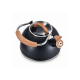 Chaleira de Inox 2L MTA Preta com Cabo Amadeirado Chaleira de Inox 2L MTA Preta com Cabo Amadeirado