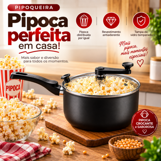 Pipoqueira com Tampa de Vidro Versátil Nº22 MTA 3,6L Pipoqueira com Tampa de Vidro Versátil Nº22 MTA 3,6L