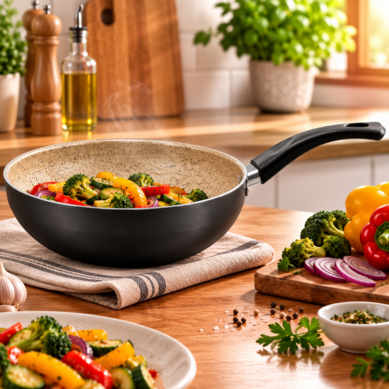Frigideira Antiaderente Wok Teflon 28cm MTA 4,3L