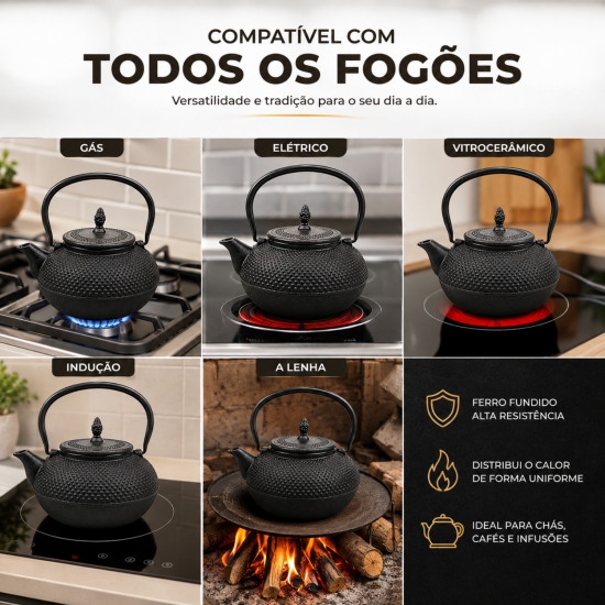 Chaleira de Ferro Nº18 MTA Preta 1,5L
