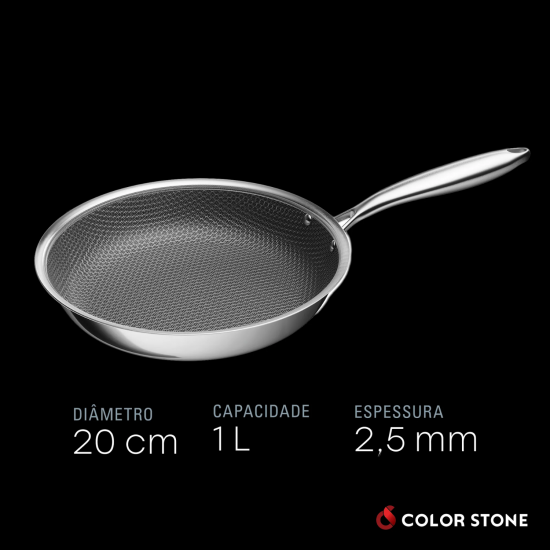 Frigideira de Indução Antiaderente 20cm Hexxa 3D Ceramic Colorstone Frigideira de Indução Antiaderente 20cm Hexxa 3D Ceramic Colorstone