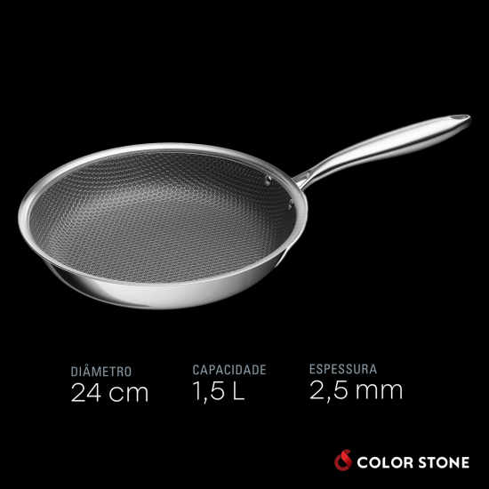Frigideira de Indução Antiaderente 24cm Hexxa 3D Ceramic Colorstone Frigideira de Indução Antiaderente 24cm Hexxa 3D Ceramic Colorstone