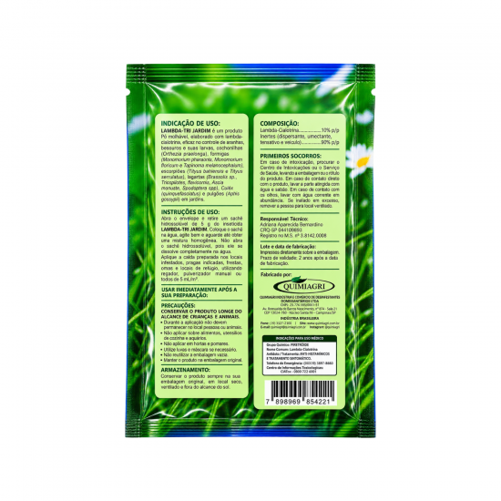 Inseticida Hidrossolúvel Lambda-Tri Jardim 25g com 5un.