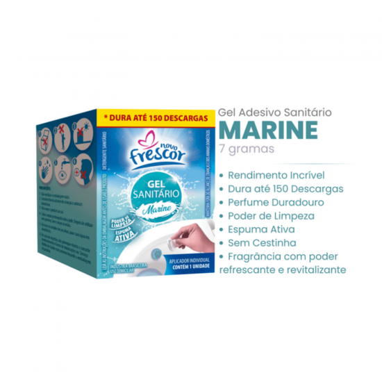 Gel Adesivo Sanitário Novo Frescor Marine 7g para 1 Aplicação