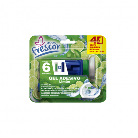 Gel Adesivo Sanitário Novo Frescor Limão 38g + 1 Aplicador