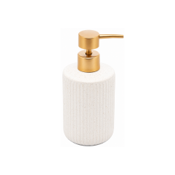 Porta Sabonete Líquido 430mL Cerâmica Granilite Clean Branco Lyor 
