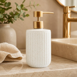 Porta Sabonete Líquido 430mL Cerâmica Granilite Clean Branco Lyor Porta Sabonete Líquido 430mL Cerâmica Granilite Clean Branco Lyor