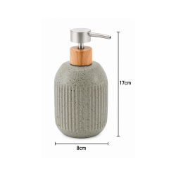 Porta Sabonete Líquido 430mL Cerâmica Granilite Lines Cinza Lyor Porta Sabonete Líquido 430mL Cerâmica Granilite Lines Cinza Lyor