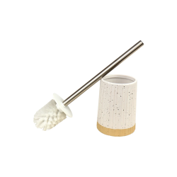 Escova Sanitária Cerâmica com Suporte Kala Ravena Branca Escova Sanitária Cerâmica com Suporte Kala Ravena Branca