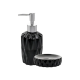 Conjunto Saboneteira 2 Peças Diamond Preto Lyor Conjunto Saboneteira 2 Peças Diamond Preto Lyor