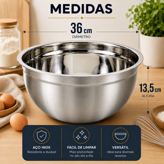 Tigela Bowl Inox RSPAN 36cm Tigela Bowl Inox RSPAN 36cm