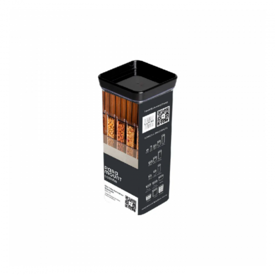 Pote Hermético Quadrado de Acrílico Paramount Lumini Black 340mL Pote Hermético Quadrado de Acrílico Paramount Lumini Black 340mL