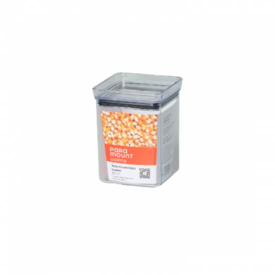 Pote Hermético Quadrado de Acrílico Paramount Lumini 450mL Pote Hermético Quadrado de Acrílico Paramount Lumini 450mL