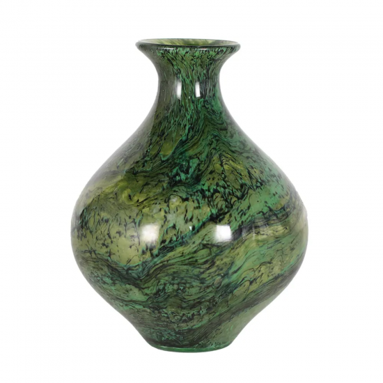 Vaso Decorativo em Vidro Paramount Murano Mesclado 18,5x24cm Verde Esmeralda Vaso Decorativo em Vidro Paramount Murano Mesclado 18,5x24cm Verde Esmeralda