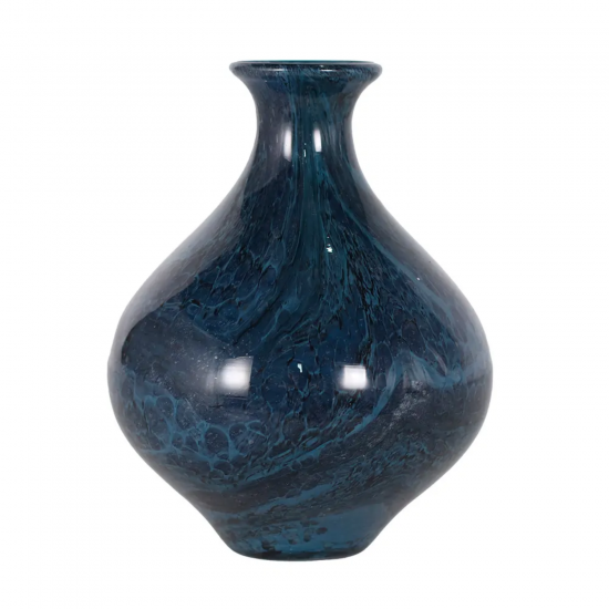 Vaso Decorativo em Vidro Paramount Murano Mesclado 18,5x24,5cm Azul Safira Vaso Decorativo em Vidro Paramount Murano Mesclado 18,5x24,5cm Azul Safira