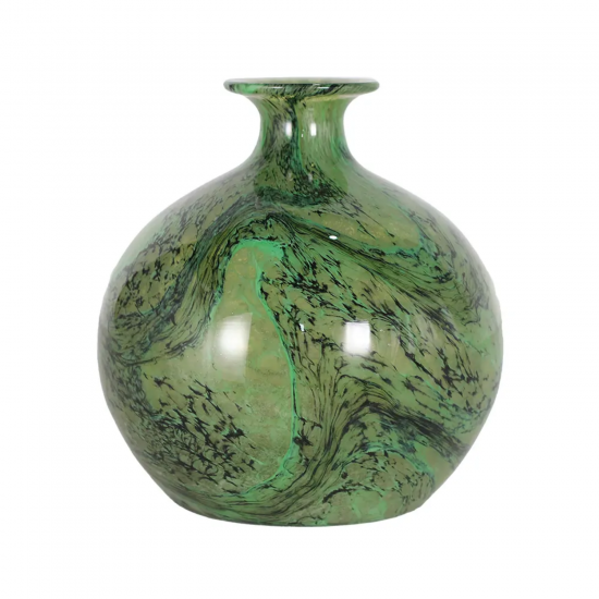 Vaso Decorativo em Vidro Paramount Murano 21,5x23cm Verde Esmeralda Vaso Decorativo em Vidro Paramount Murano 21,5x23cm Verde Esmeralda