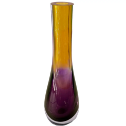 Vaso Decorativo em Vidro Paramount Murano 11x36cm Ambar com Roxo Ametista Vaso Decorativo em Vidro Paramount Murano 11x36cm Ambar com Roxo Ametista