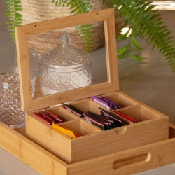 Organizador para Chá Paramount com 6 Divisões em Bambu 21x16x7,5cm Organizador para Chá Paramount com 6 Divisões em Bambu 21x16x7,5cm