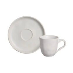 Xícara Louça c/ Pires 120ml Porto Brasil Stoneware Branco