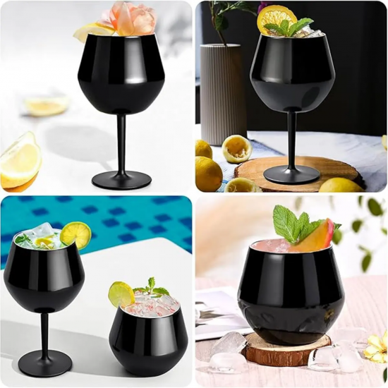 Taça Copo Térmico Inox 2 em 1 Cocktail Glass 414mL