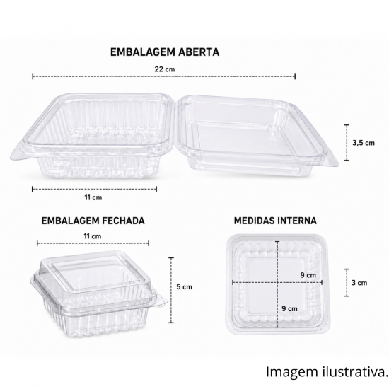 Embalagem Plástica ART H-641 Quadrado Hiperpack com 10un. Embalagem Plástica ART H-641 Quadrado Hiperpack com 10un.