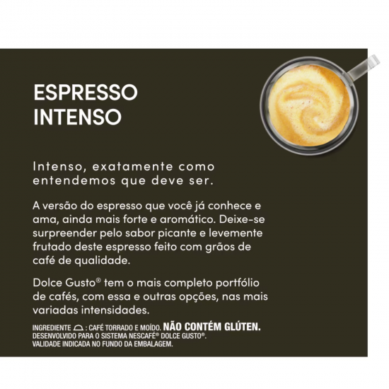 Cápsula de Café Nescafé Dolce Gusto Espresso Intenso c/10 Cápsula de Café Nescafé Dolce Gusto Espresso Intenso c/10