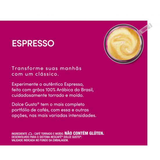 Cápsula de Café Nescafé Dolce Gusto Espresso c/10 Cápsula de Café Nescafé Dolce Gusto Espresso c/10