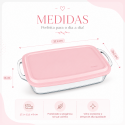 Assadeira de Vidro Retangular 3,5L Marinex com Tampa e Alça Assadeira de Vidro Retangular 3,5L Marinex com Tampa e Alça