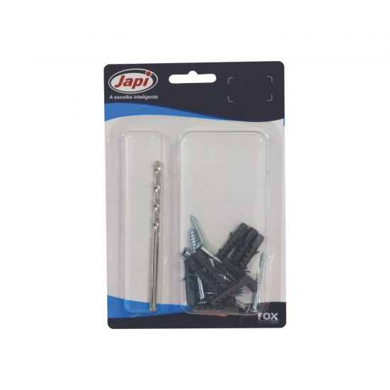 Kit Parafuso Chato com Bucha n°6 + Broca Japi