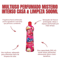 Limpador Multiuso Casa & Limpeza Mistério Floral 500ml Limpador Multiuso Casa & Limpeza Mistério Floral 500ml