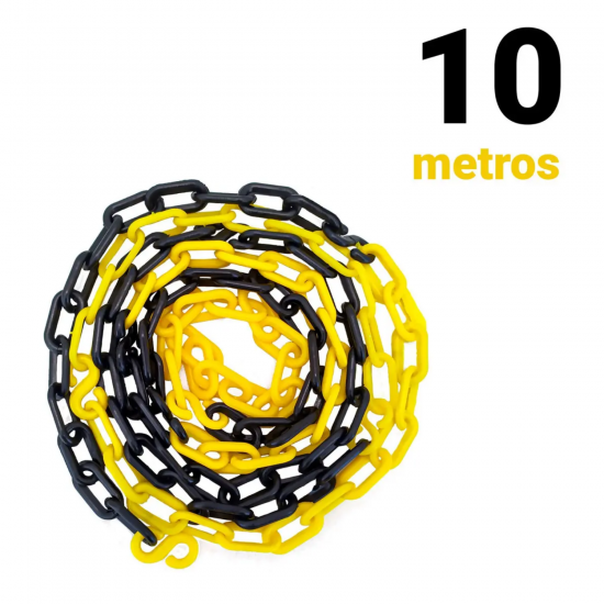 Corrente Plástica 5mm Amarela e Preta Delta com 10m Corrente Plástica 5mm Amarela e Preta Delta com 10m